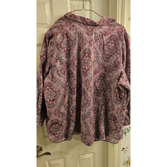 NWOT Sz 30/32 Faux Corduroy Paislwy print blouse - Picture 2 of 5